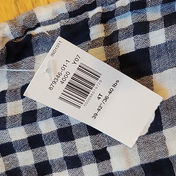 BNWT 4T Blue gingham button up shirt - Picture 3 of 5